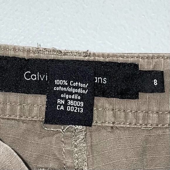 Calvin Klein Capris Size 8 Baggy Green Cropped Pants Jeans Ripstop Y2K Gorpcore - Picture 7 of 12